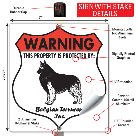 Belgian Tervuren! Property is Protected Badge Sign or Sticker