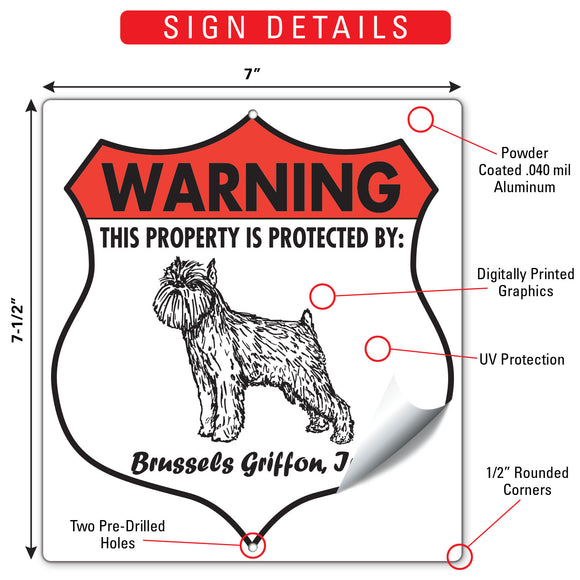 Brussels Griffon! Property is Protected Badge Sign or Sticker