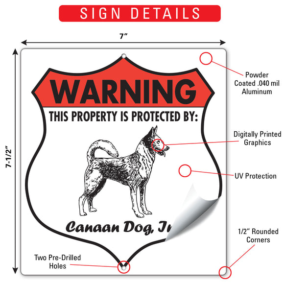 Canaan Dog! Property is Protected Badge Sign or Sticker