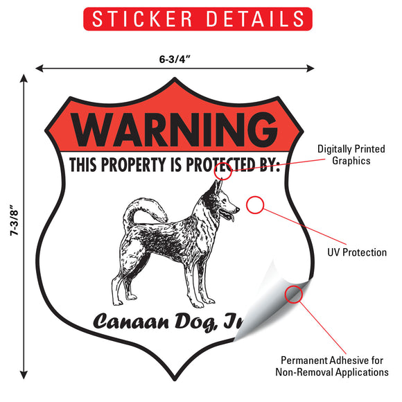 Canaan Dog! Property is Protected Badge Sign or Sticker
