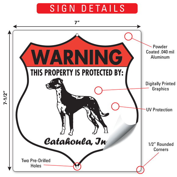 Catahoula! Property is Protected Badge Sign or Sticker