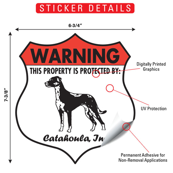 Catahoula! Property is Protected Badge Sign or Sticker