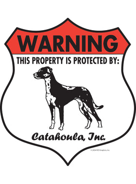 Catahoula! Property Patrolled Badge Sign or Sticker