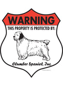 Clumber Spaniel! Property is Protected Badge Sign or Sticker-1