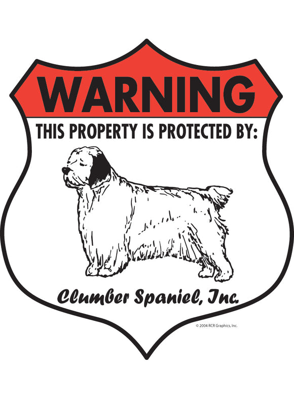 Clumber Spaniel! Property Patrolled Badge Sign or Sticker