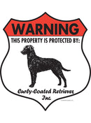 Curly-Coated Retriever! Property is Protected Badge Sign or Sticker-1