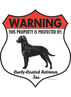 Curly-Coated Retriever! Property Patrolled Badge Sign or Sticker
