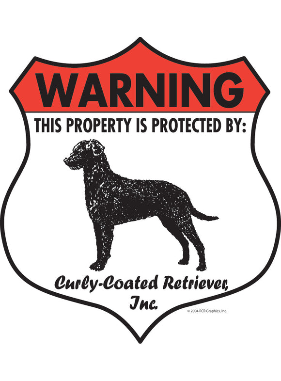 Curly-Coated Retriever! Property Patrolled Badge Sign or Sticker