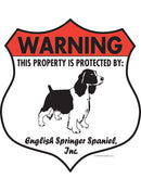English Springer Spaniel! Property is Protected Badge Sign or Sticker-1