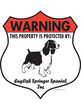 English Springer Spaniel! Property Patrolled Badge Sign or Sticker