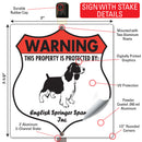 English Springer Spaniel! Property is Protected Badge Sign or Sticker-4