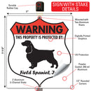 Field Spaniel! Property is Protected Badge Sign or Sticker-4