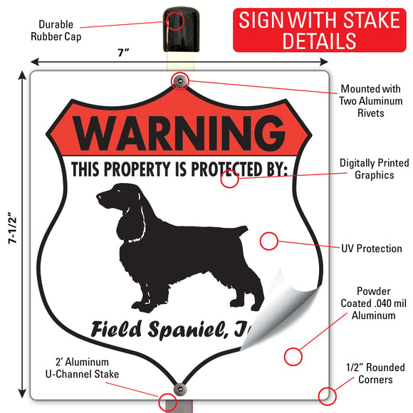 Field Spaniel! Property is Protected Badge Sign or Sticker