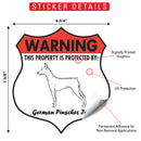 German Pinscher! Property is Protected Badge Sign or Sticker-2