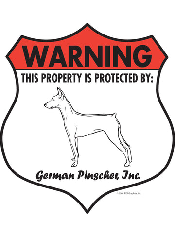 German Pinscher! Property Patrolled Badge Sign or Sticker