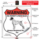 German Wirehaired Pointer! Property is Protected Badge Sign or Sticker-4