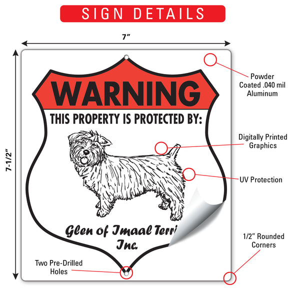 Glen of Imaal Terrier! Property is Protected Badge Sign or Sticker