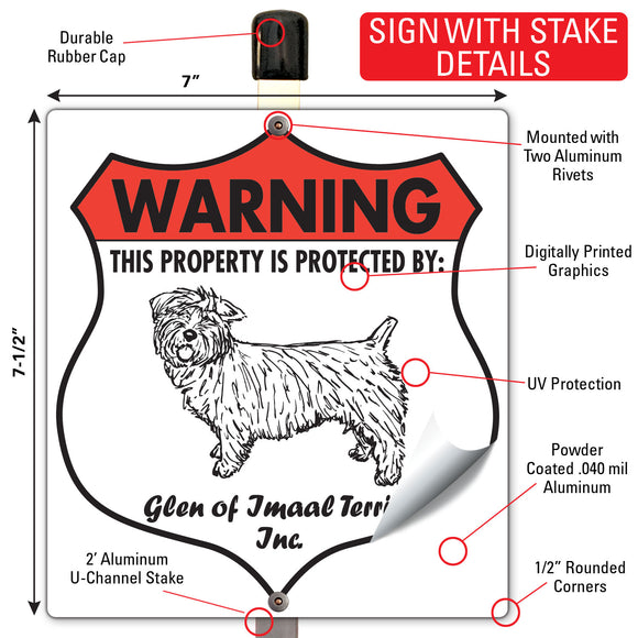 Glen of Imaal Terrier! Property is Protected Badge Sign or Sticker