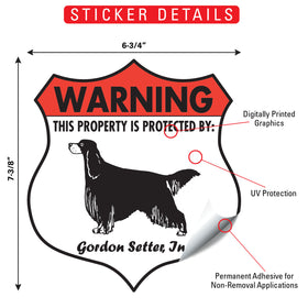 Gordon Setter! Property is Protected Badge Sign or Sticker - 0