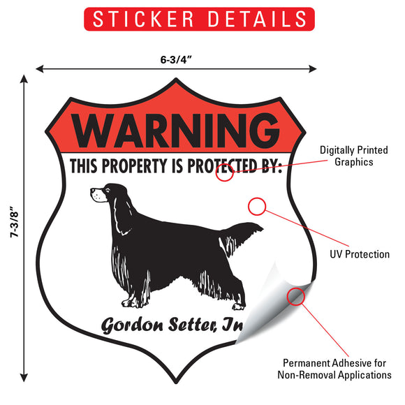 Gordon Setter! Property is Protected Badge Sign or Sticker