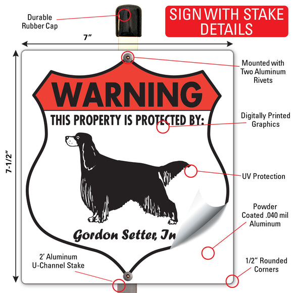 Gordon Setter! Property is Protected Badge Sign or Sticker