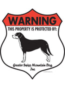 Greater Swiss Mountain Dog! Property is Protected Badge Sign or Sticker-1