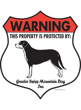 Greater Swiss Mountain Dog! Property Patrolled Badge Sign or Sticker
