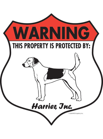 Harrier! Property is Protected Badge Aluminum Sign or Vinyl Sticker - Weatherproof Yard