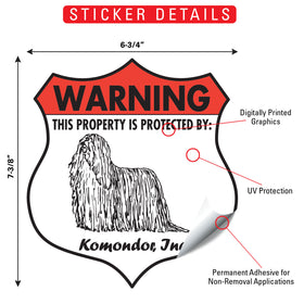 Komondor! Property is Protected Badge Sign or Sticker - 0