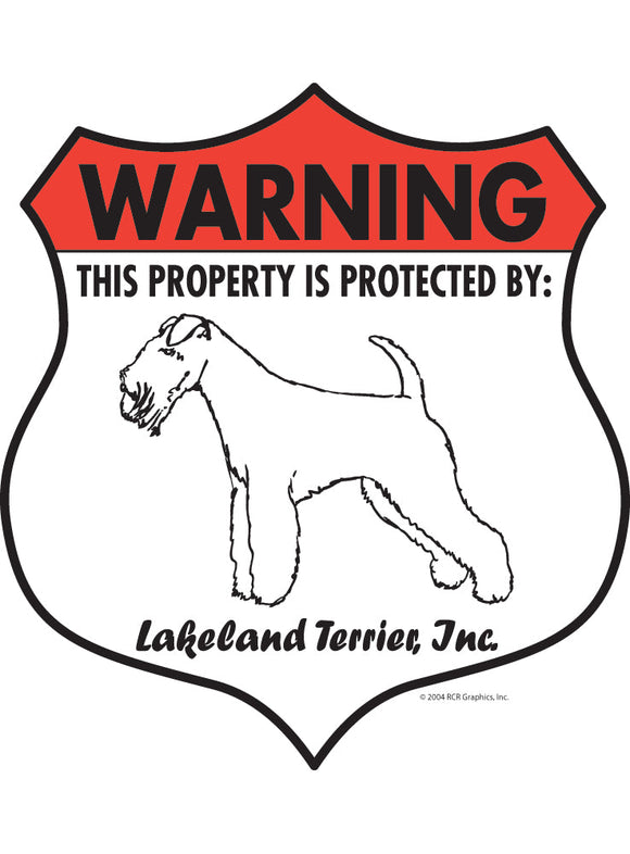 Lakeland Terrier! Property Patrolled Badge Sign or Sticker