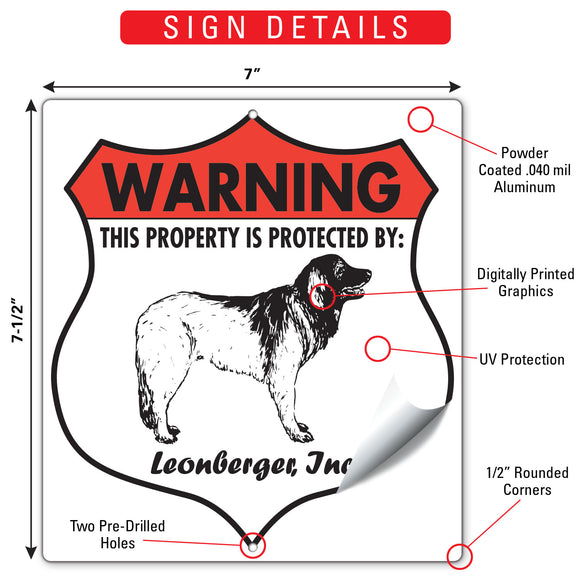 Leonberger! Property is Protected Badge Sign or Sticker