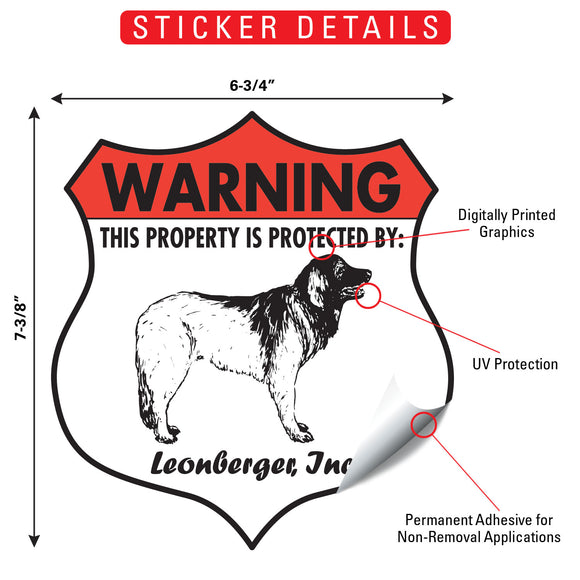 Leonberger! Property is Protected Badge Sign or Sticker