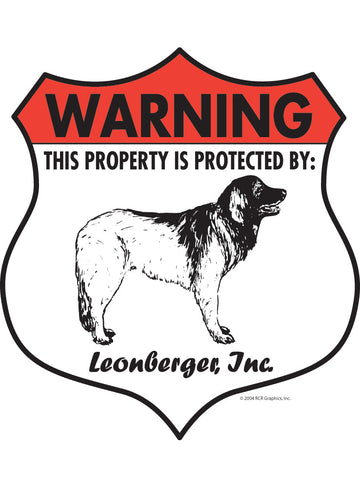 Leonberger! Property Patrolled Badge Sign or Sticker