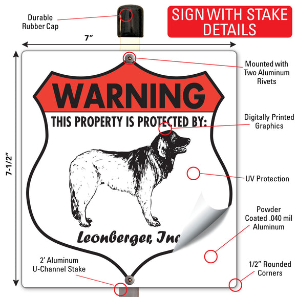 Leonberger! Property is Protected Badge Sign or Sticker