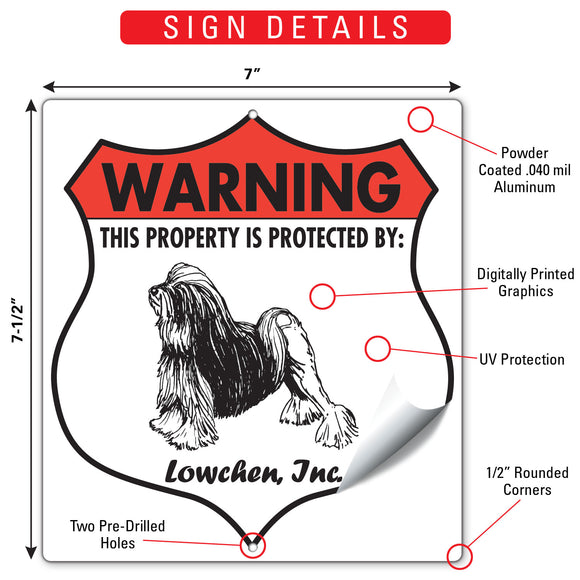 Lowchen! Property is Protected Badge Sign or Sticker