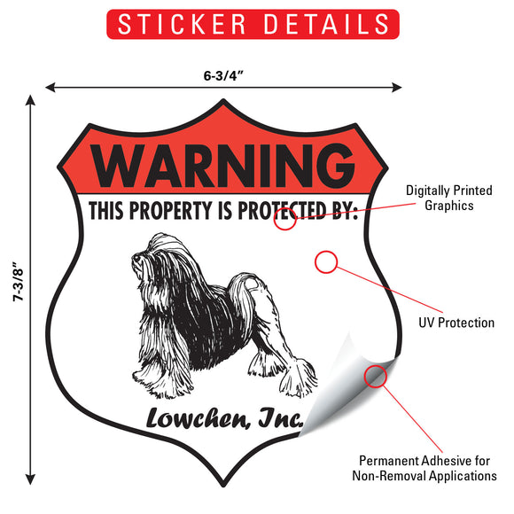 Lowchen! Property is Protected Badge Sign or Sticker