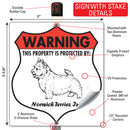 Norwich Terrier! Property is Protected Badge Sign or Sticker-3