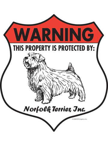 Norfolk Terrier! Property Patrolled Badge Sign or Sticker