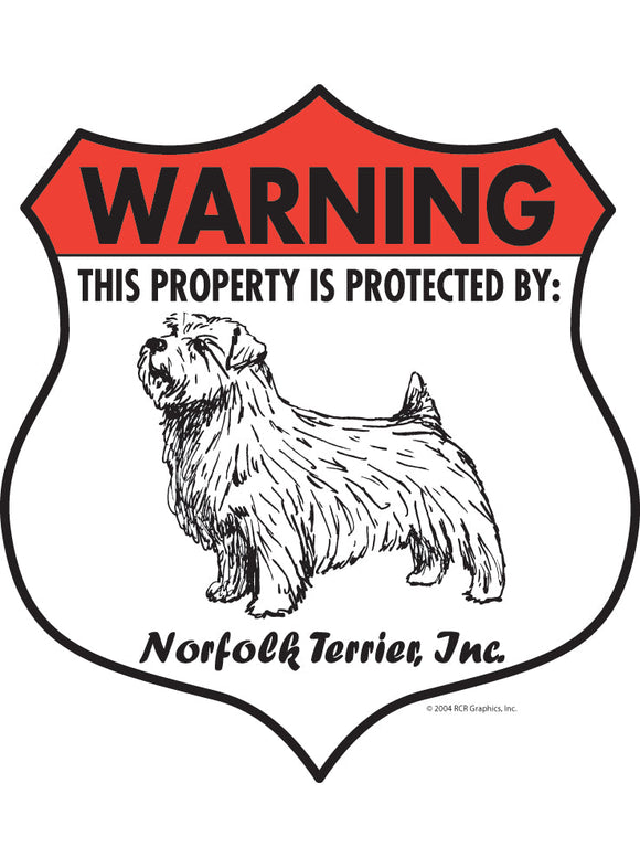 Norfolk Terrier! Property Patrolled Badge Sign or Sticker