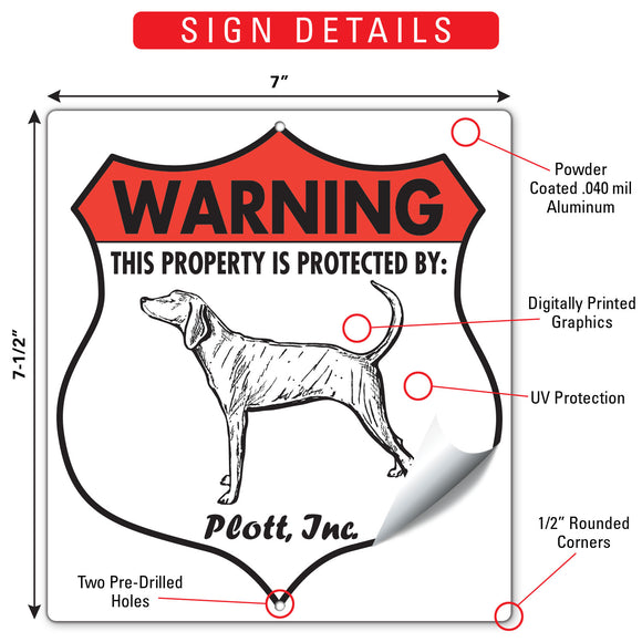 Plott! Property is Protected Badge Sign or Sticker