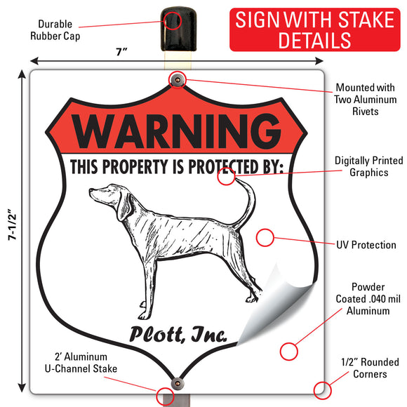 Plott! Property is Protected Badge Sign or Sticker