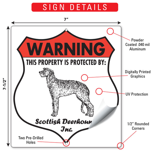 Scottish Deerhound! Property is Protected Badge Sign or Sticker