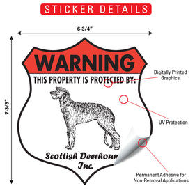 Scottish Deerhound! Property is Protected Badge Sign or Sticker - 0