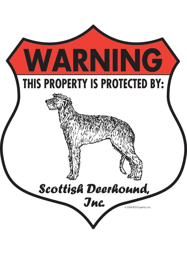 Scottish Deerhound! Property Patrolled Badge Sign & Sticker