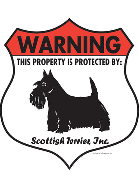 Scottish Terrier! Property Patrolled Badge Sign or Sticker