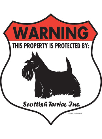 Scottish Terrier! Property Patrolled Badge Sign or Sticker