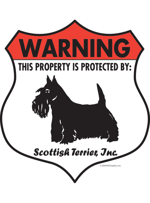 Scottish Terrier! Property Patrolled Badge Sign or Sticker