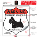 Scottish Terrier! Property is Protected Badge Sign or Sticker-4