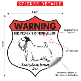 Sealyham Terrier! Property is Protected Badge Sign or Sticker - 0