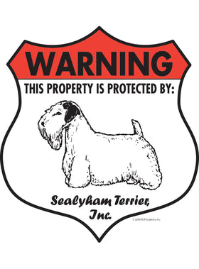 Sealyham Terrier! Property Patrolled Badge Sign or Sticker